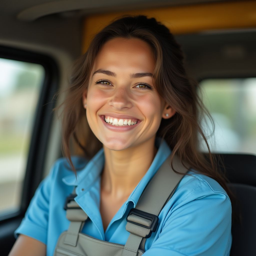 Conductora de servicio de reparto